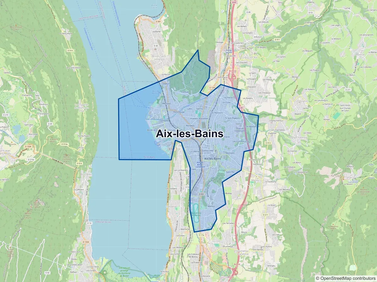 Carte de Aix-les-Bains (Savoie)