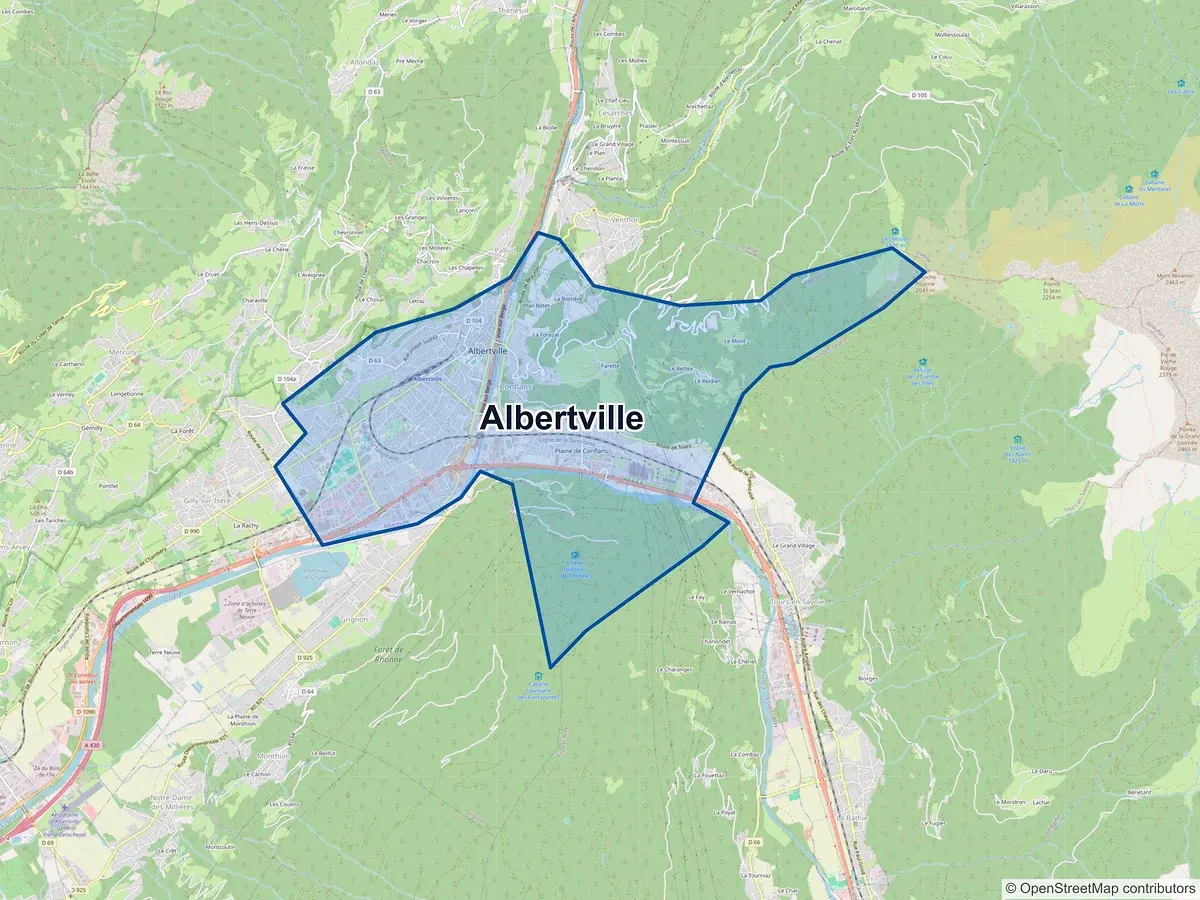 Carte de Albertville (Savoie)