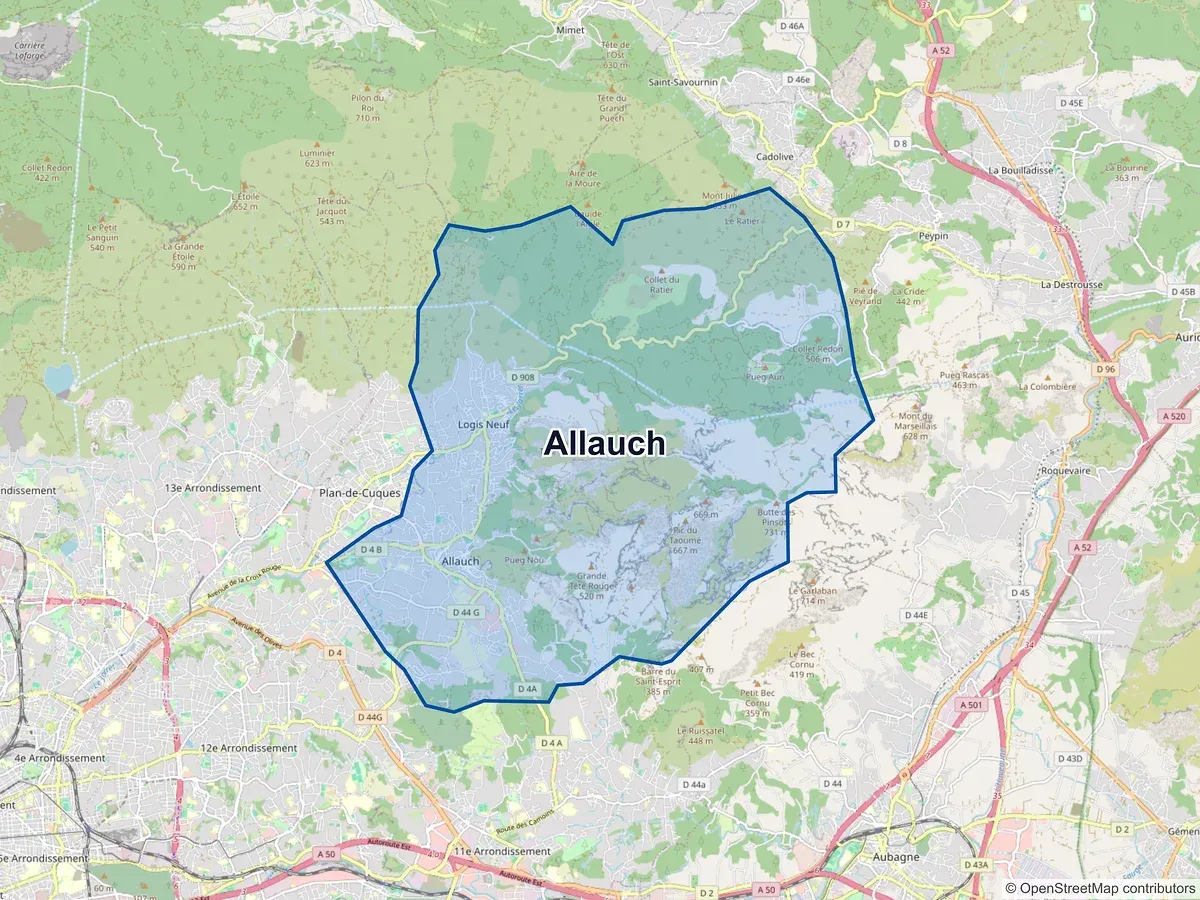 Carte de Allauch (Bouches-du-Rhône)