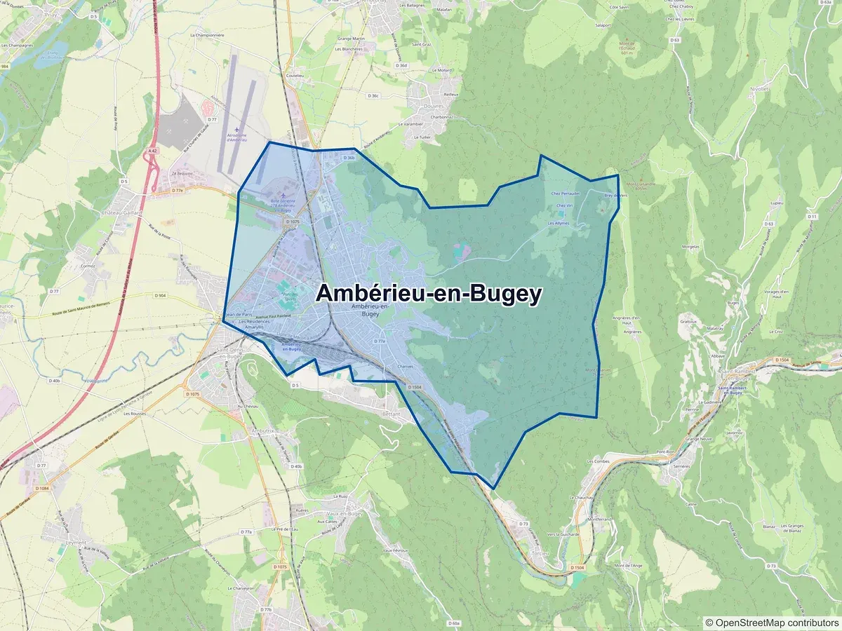 Carte de Ambérieu-en-Bugey (Ain)