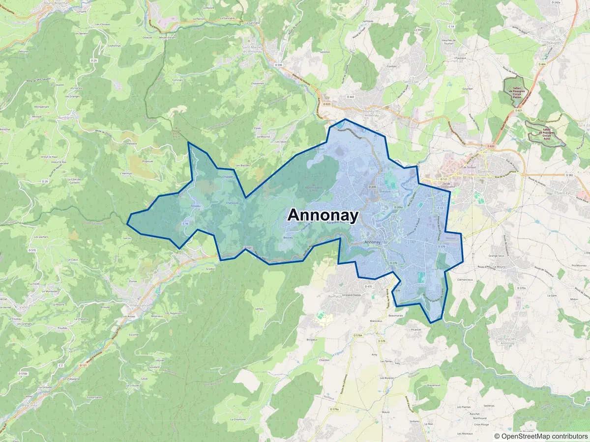 Carte de Annonay (Ardèche)