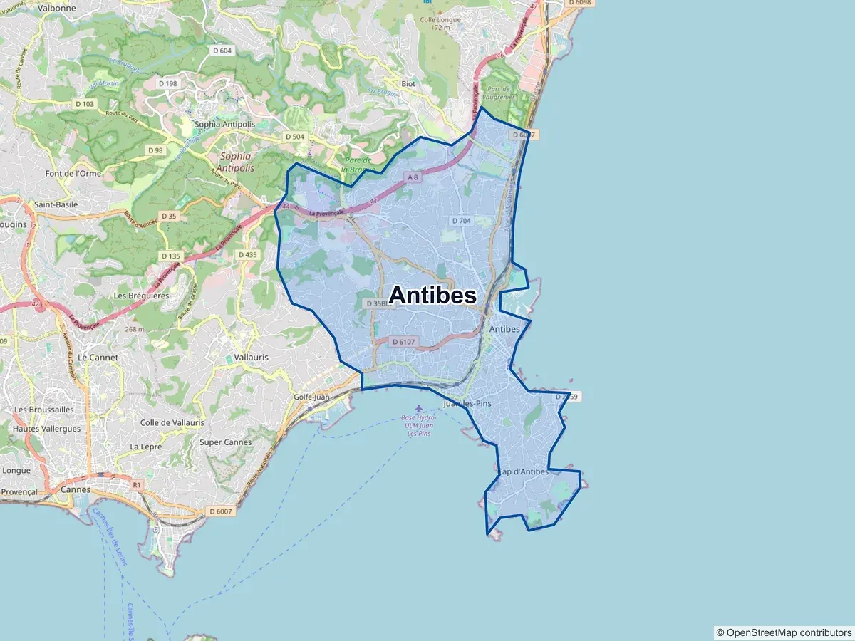 Carte de Antibes (Alpes-Maritimes)