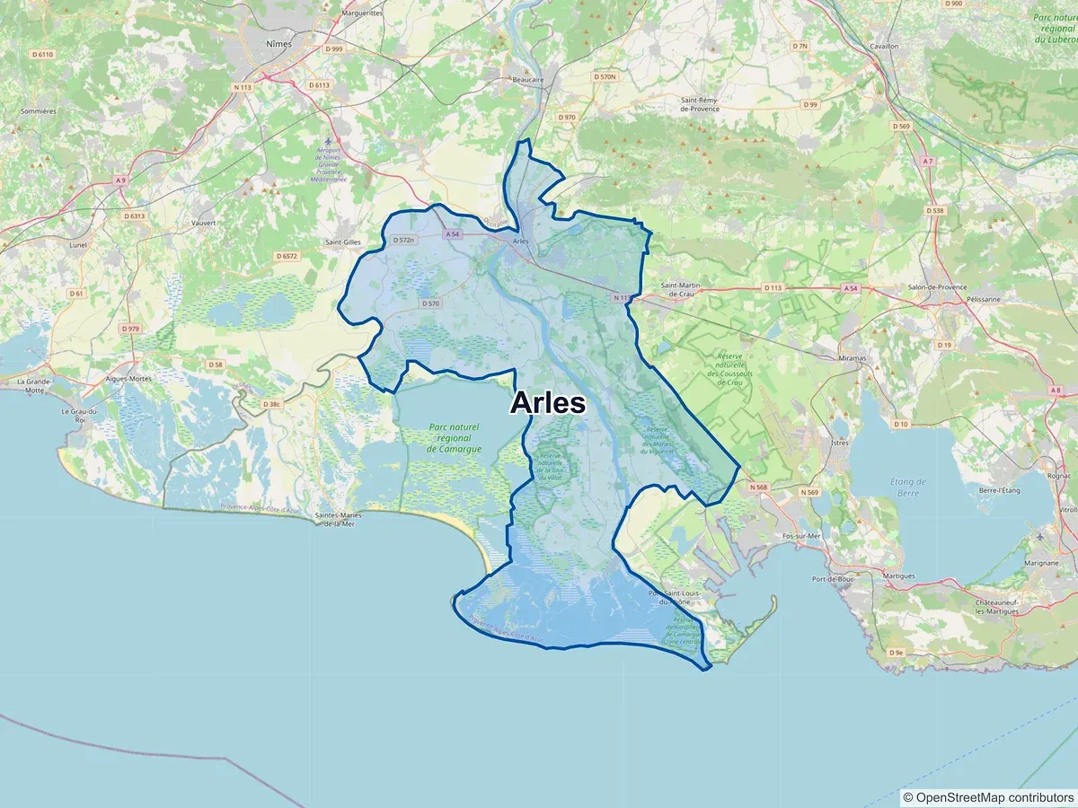Carte de Arles (Bouches-du-Rhône)