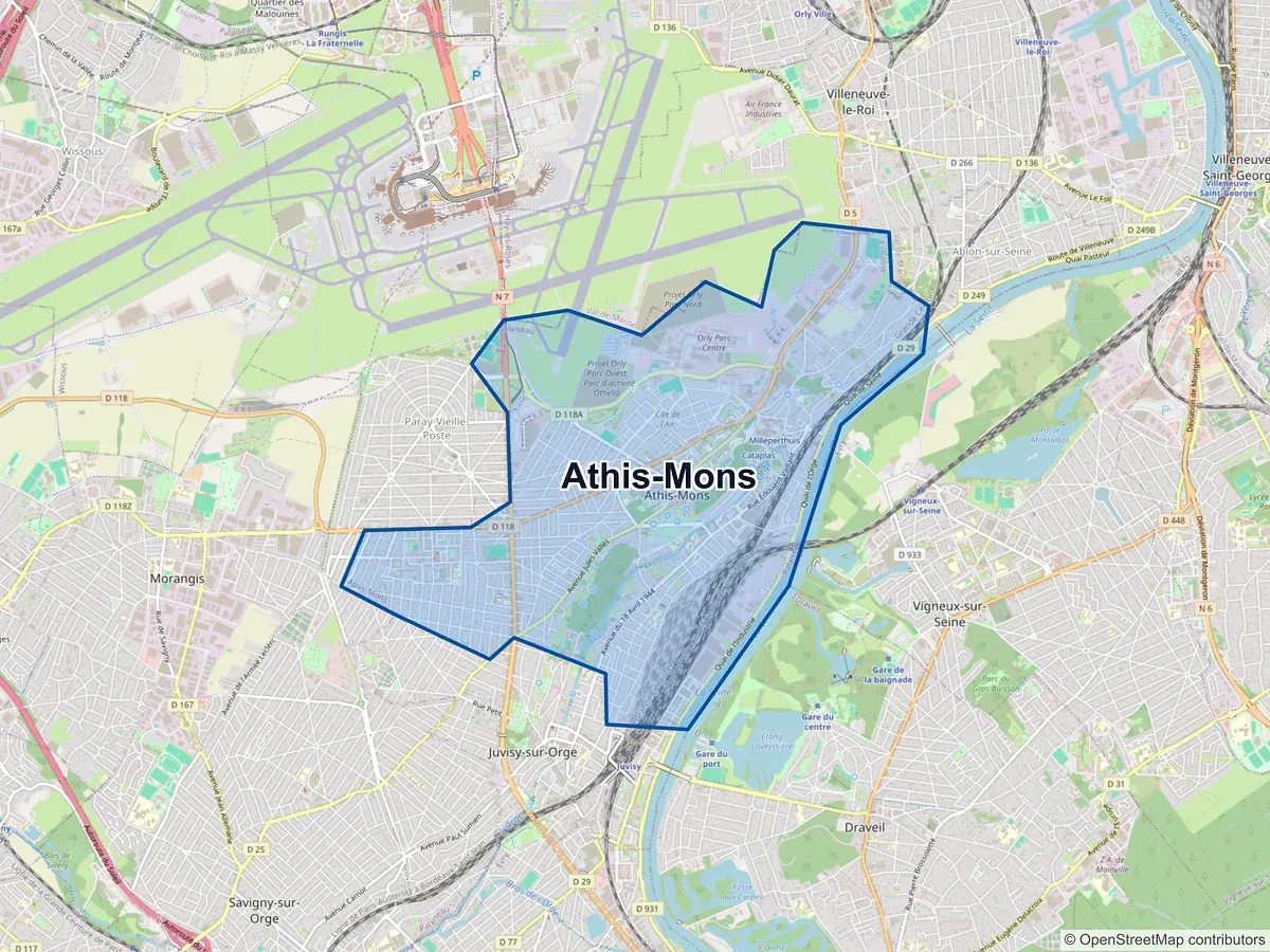 Carte de Athis-Mons (Essonne)