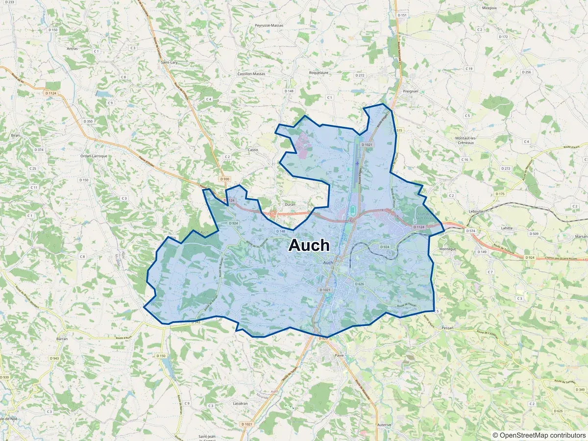 Carte de Auch (Gers)