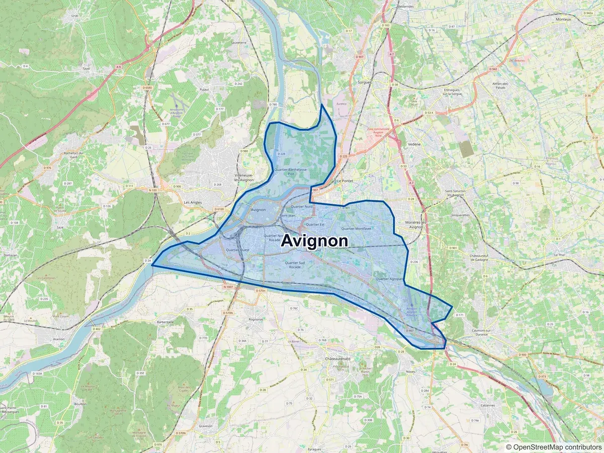 Carte de Avignon (Vaucluse)
