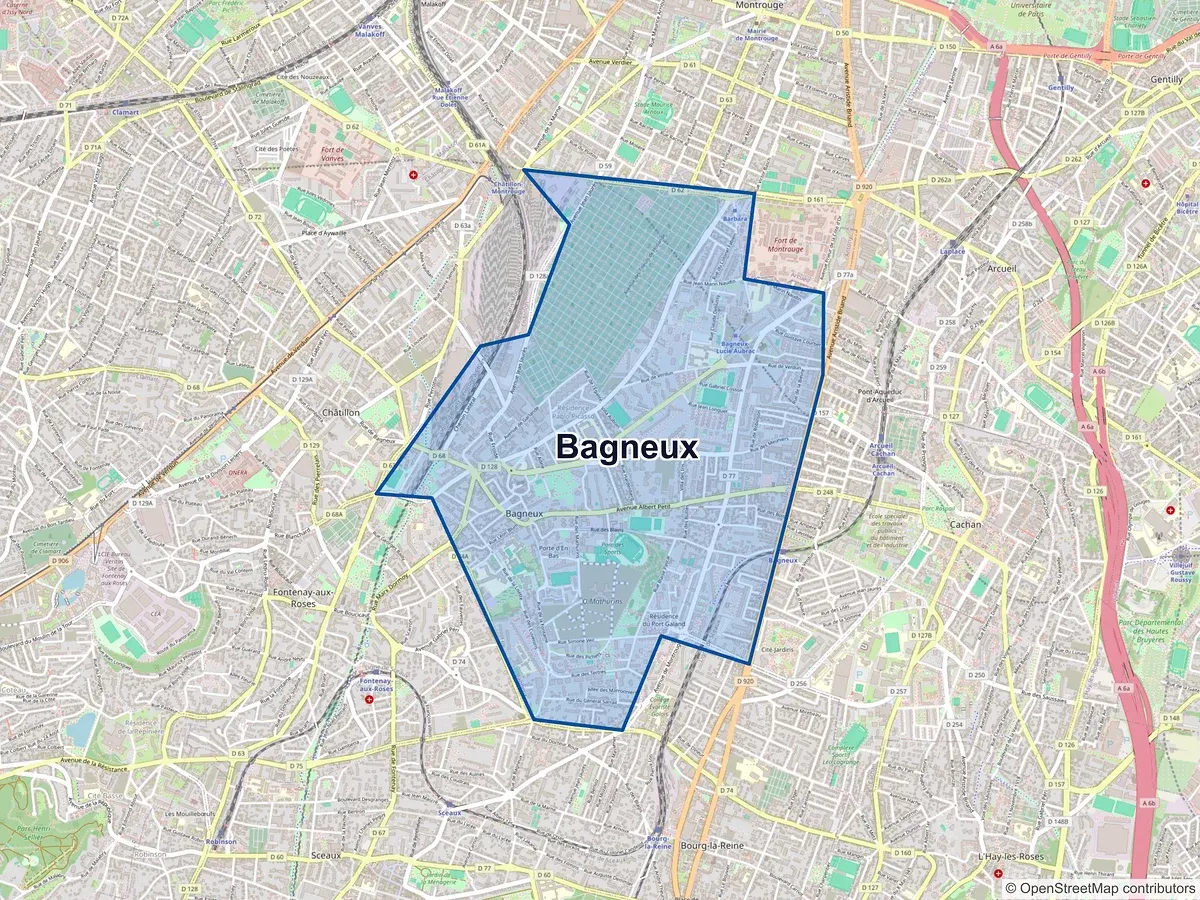 Carte de Bagneux (Hauts-de-Seine)