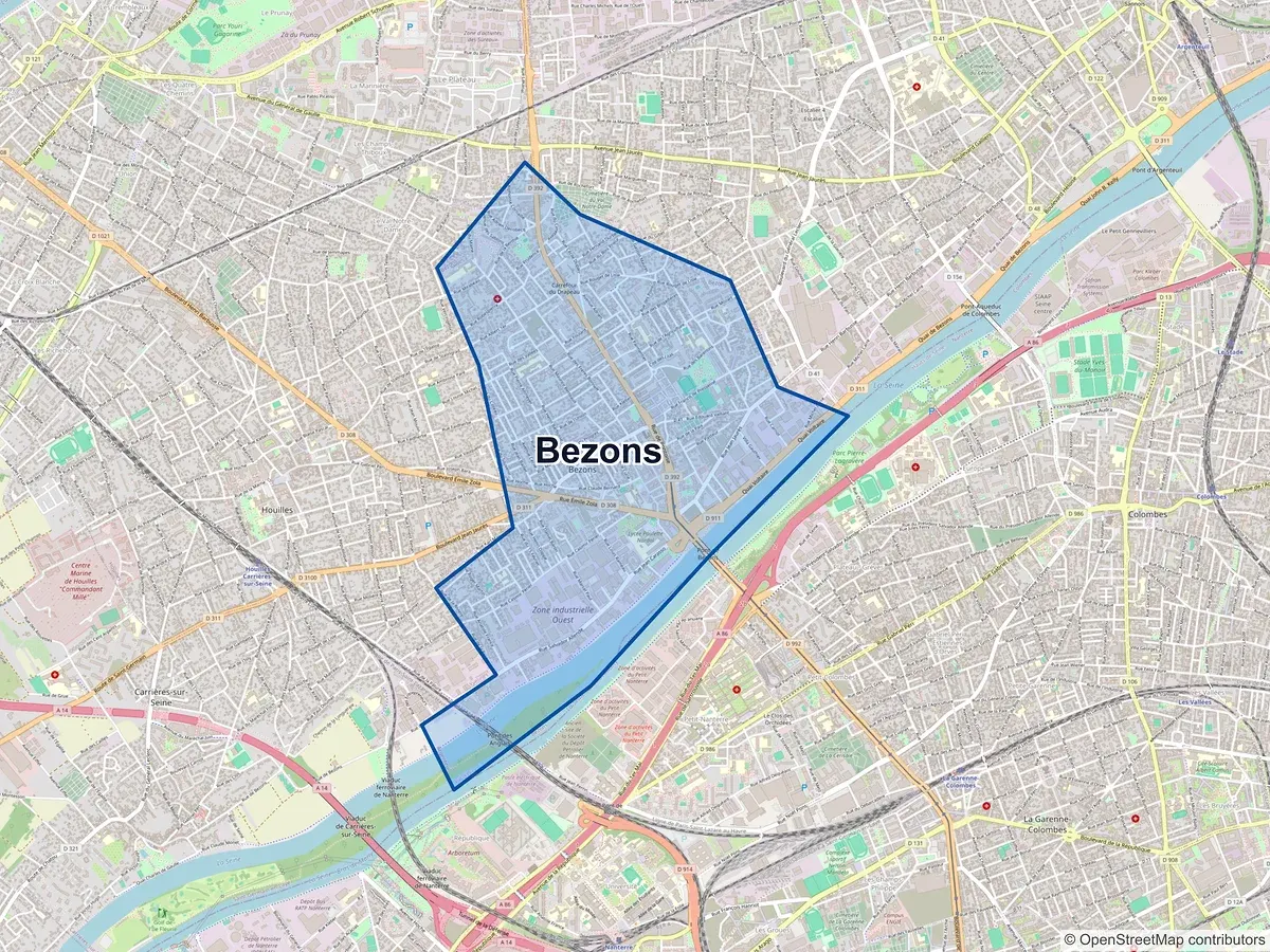 Carte de Bezons (Val-d'Oise)