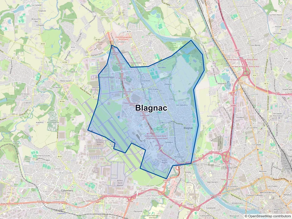 Carte de Blagnac (Haute-Garonne)