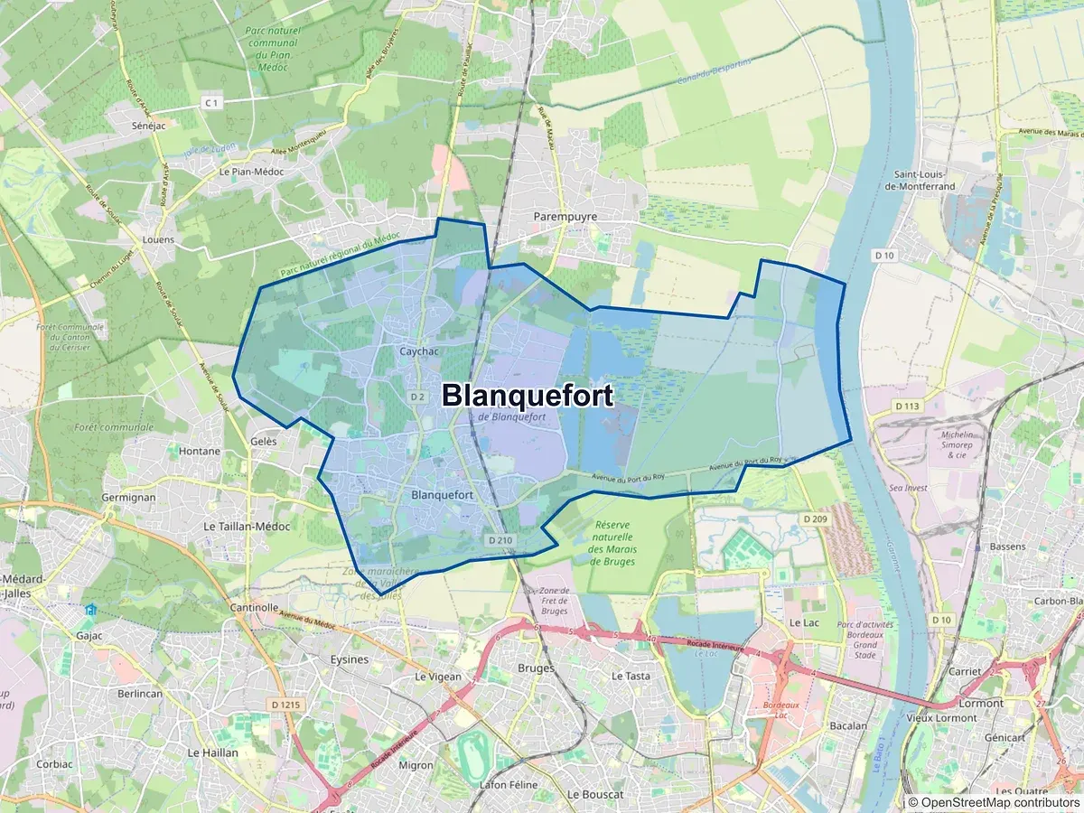 Carte de Blanquefort (Gironde)