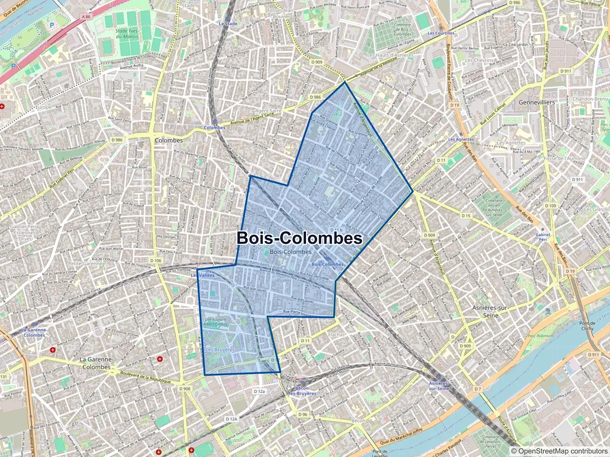 Carte de Bois-Colombes (Hauts-de-Seine)