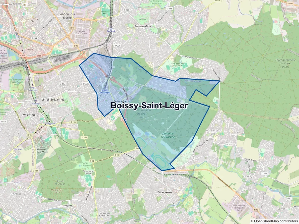 Carte de Boissy-Saint-Léger (Val-de-Marne)