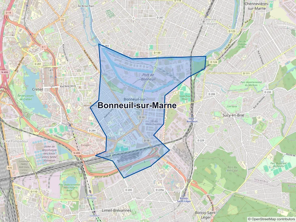 Carte de Bonneuil-sur-Marne (Val-de-Marne)