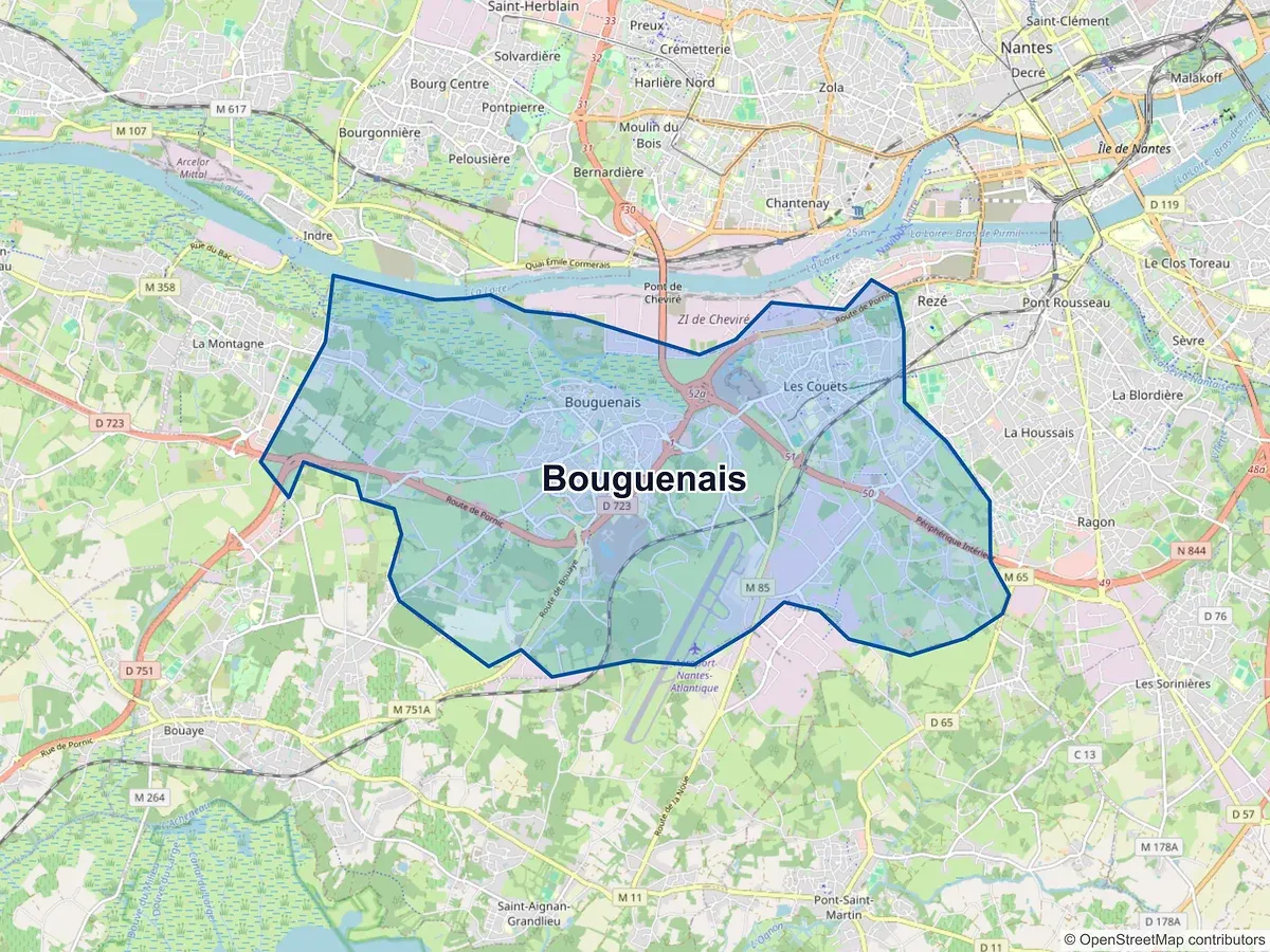 Carte de Bouguenais (Loire-Atlantique)