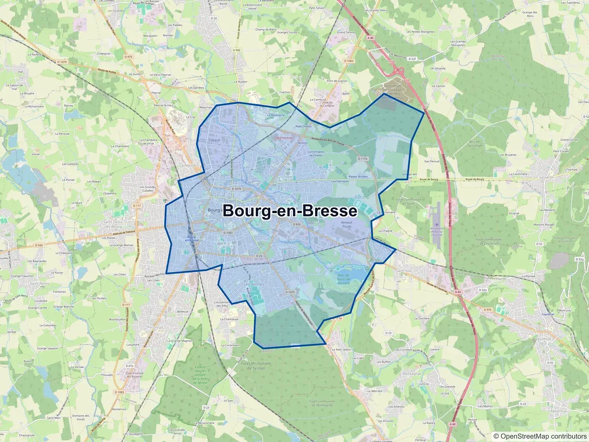 Carte de Bourg-en-Bresse (Ain)