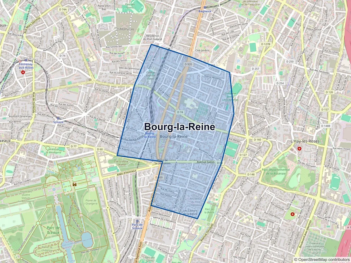 Carte de Bourg-la-Reine (Hauts-de-Seine)