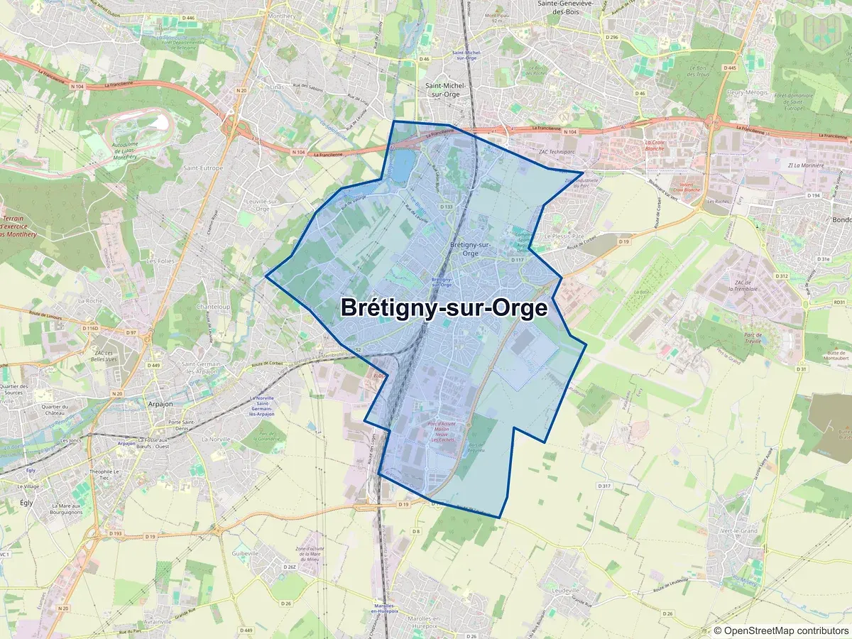 Carte de Brétigny-sur-Orge (Essonne)