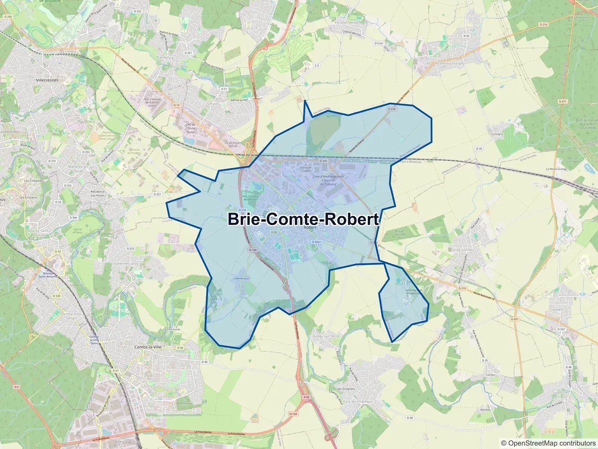 Carte de Brie-Comte-Robert (Seine-et-Marne)