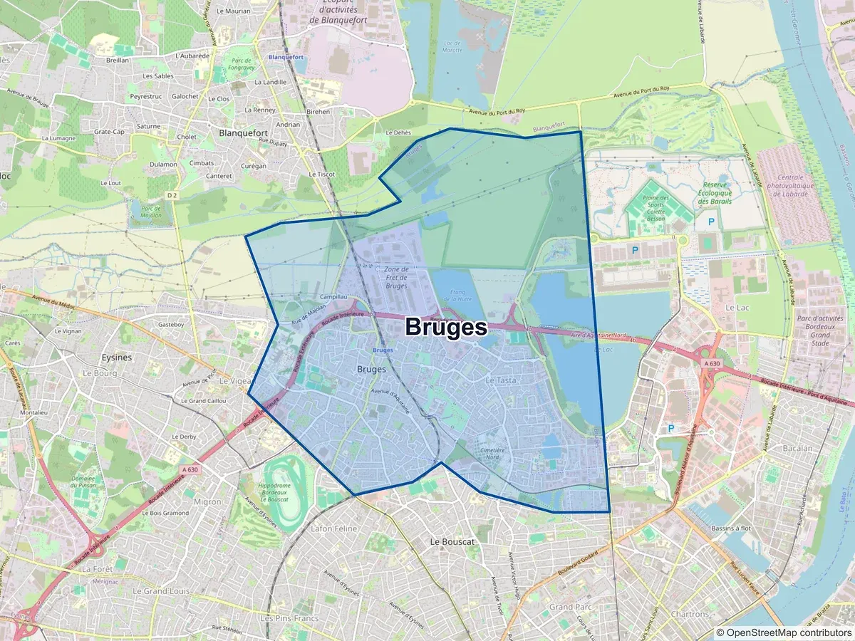 Carte de Bruges (Gironde)
