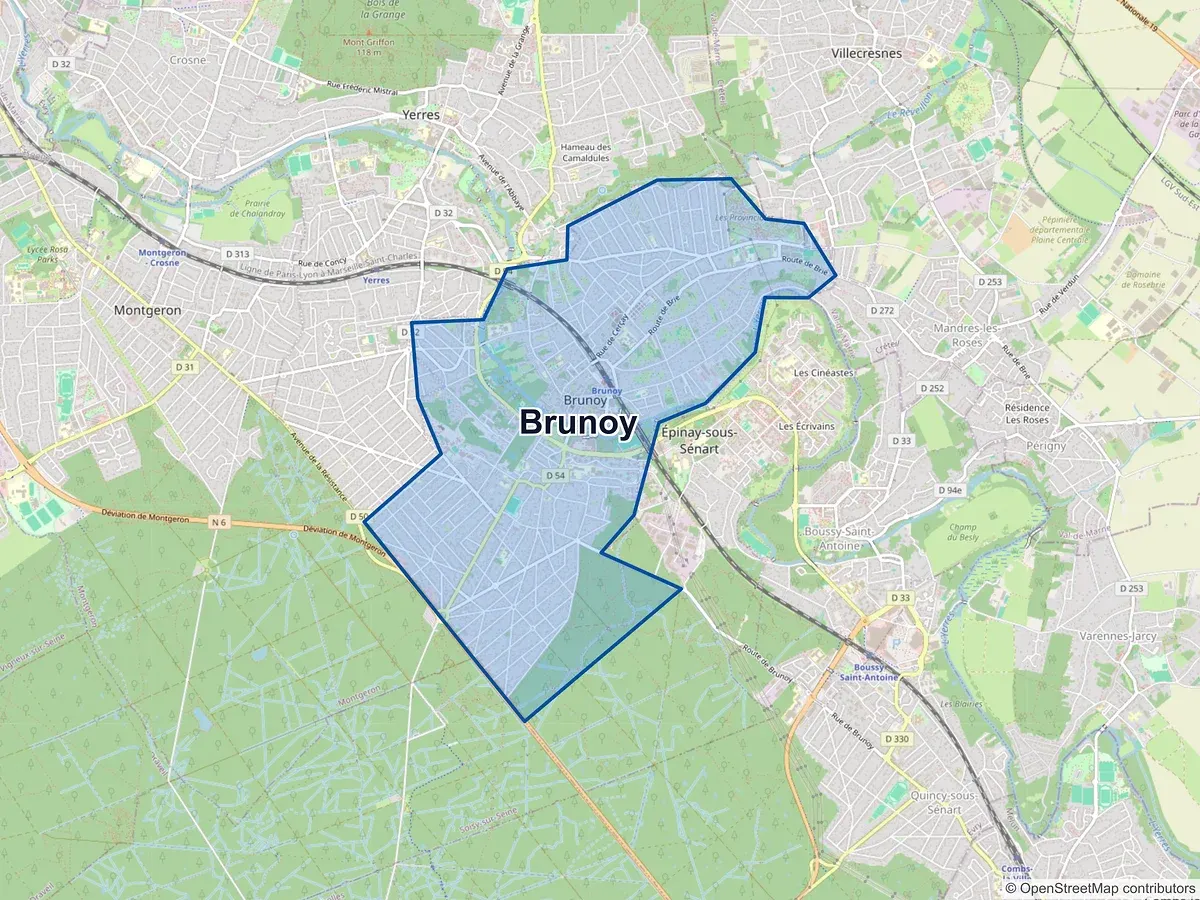 Carte de Brunoy (Essonne)
