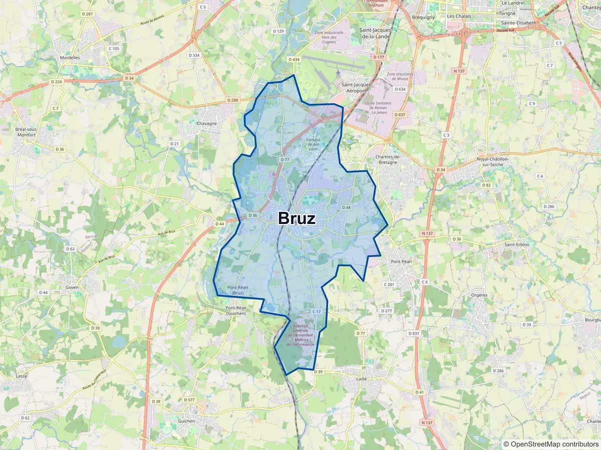 Carte de Bruz (Ille-et-Vilaine)