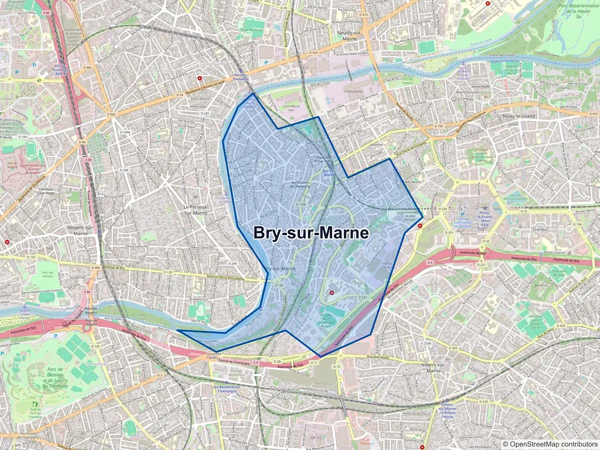 Carte de Bry-sur-Marne (Val-de-Marne)