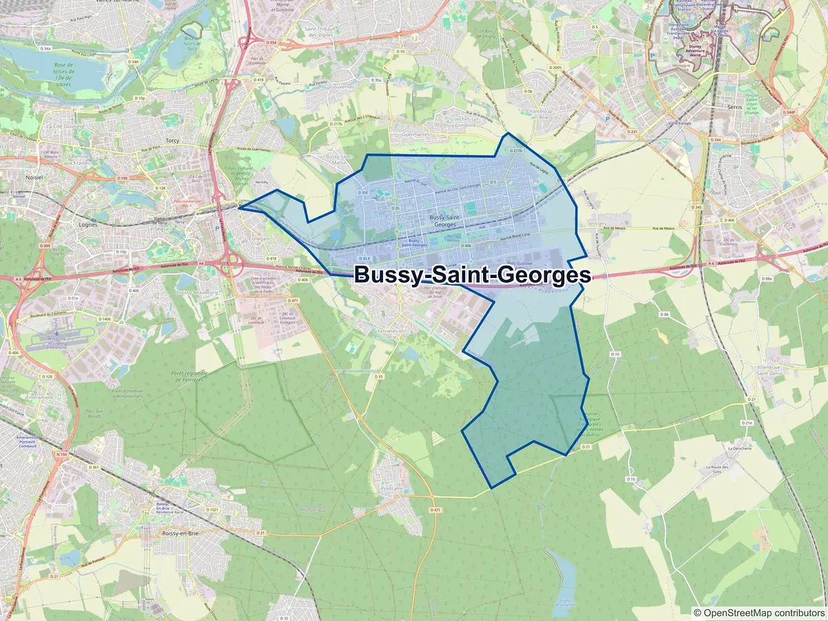 Carte de Bussy-Saint-Georges (Seine-et-Marne)