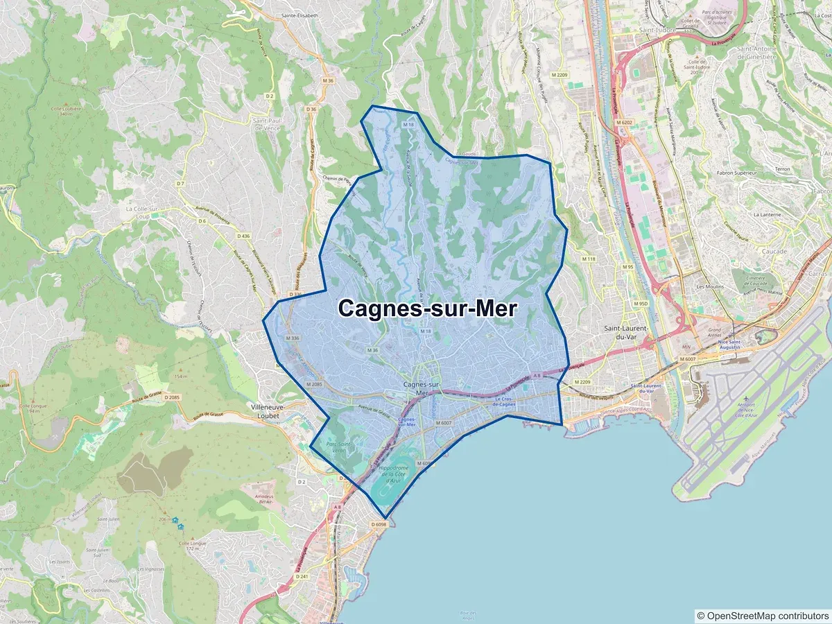 Carte de Cagnes-sur-Mer (Alpes-Maritimes)