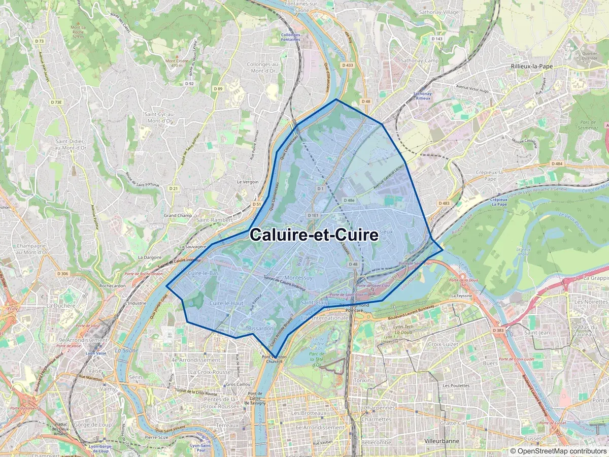Carte de Caluire-et-Cuire (Rhône)