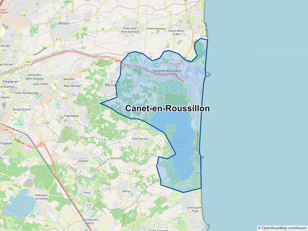 Carte de Canet-en-Roussillon (Pyrénées-Orientales)