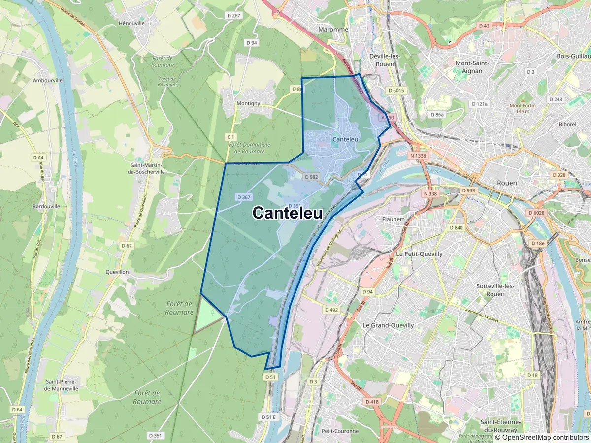 Carte de Canteleu (Seine-Maritime)