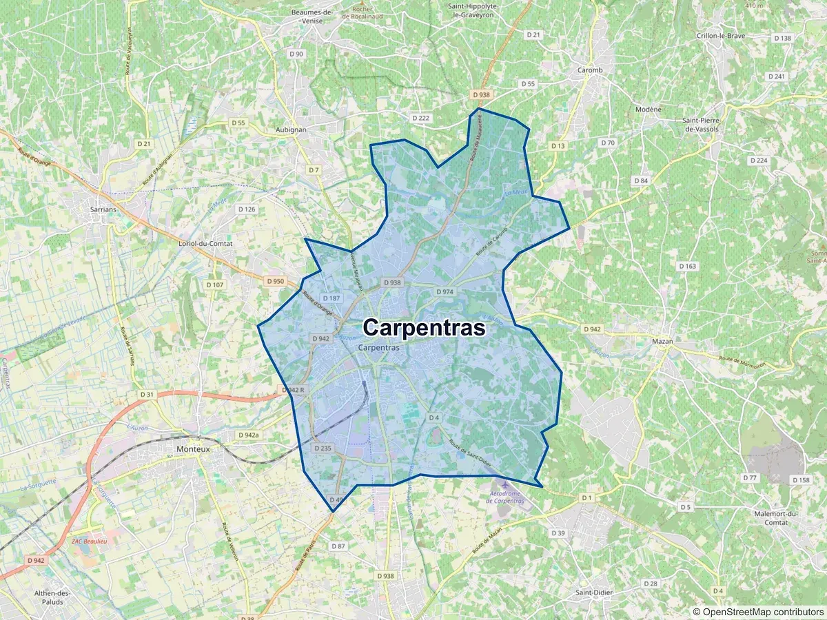 Carte de Carpentras (Vaucluse)