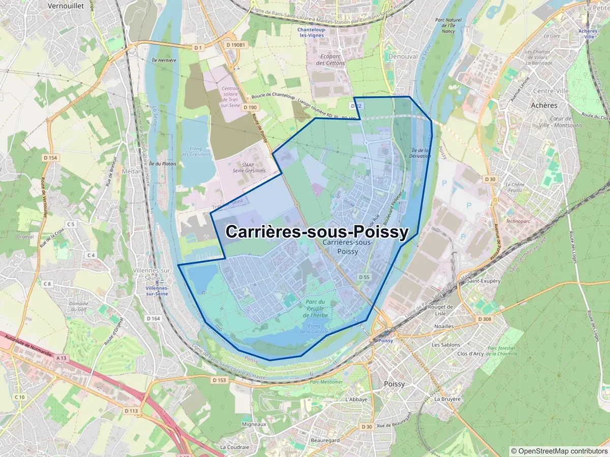 Carte de Carrières-sous-Poissy (Yvelines)