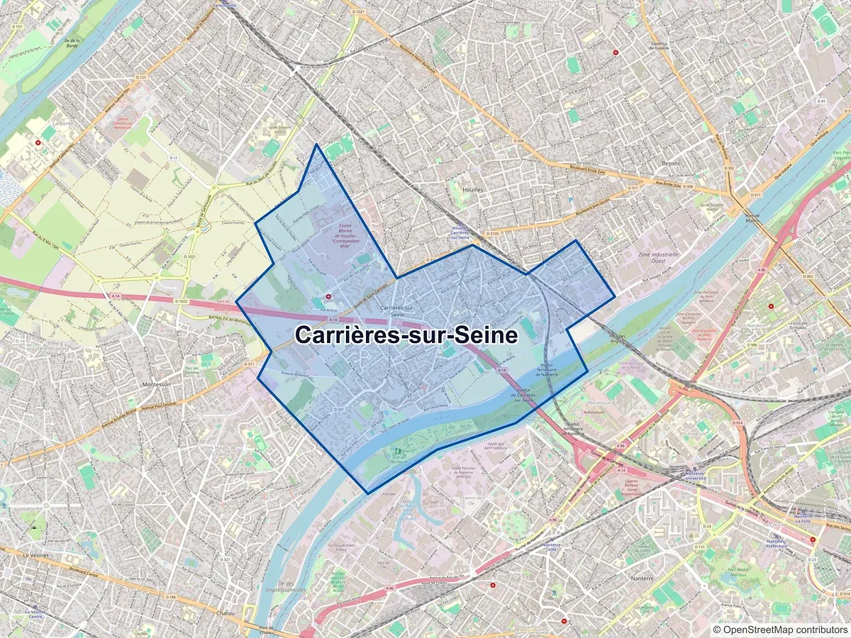 Carte de Carrières-sur-Seine (Yvelines)