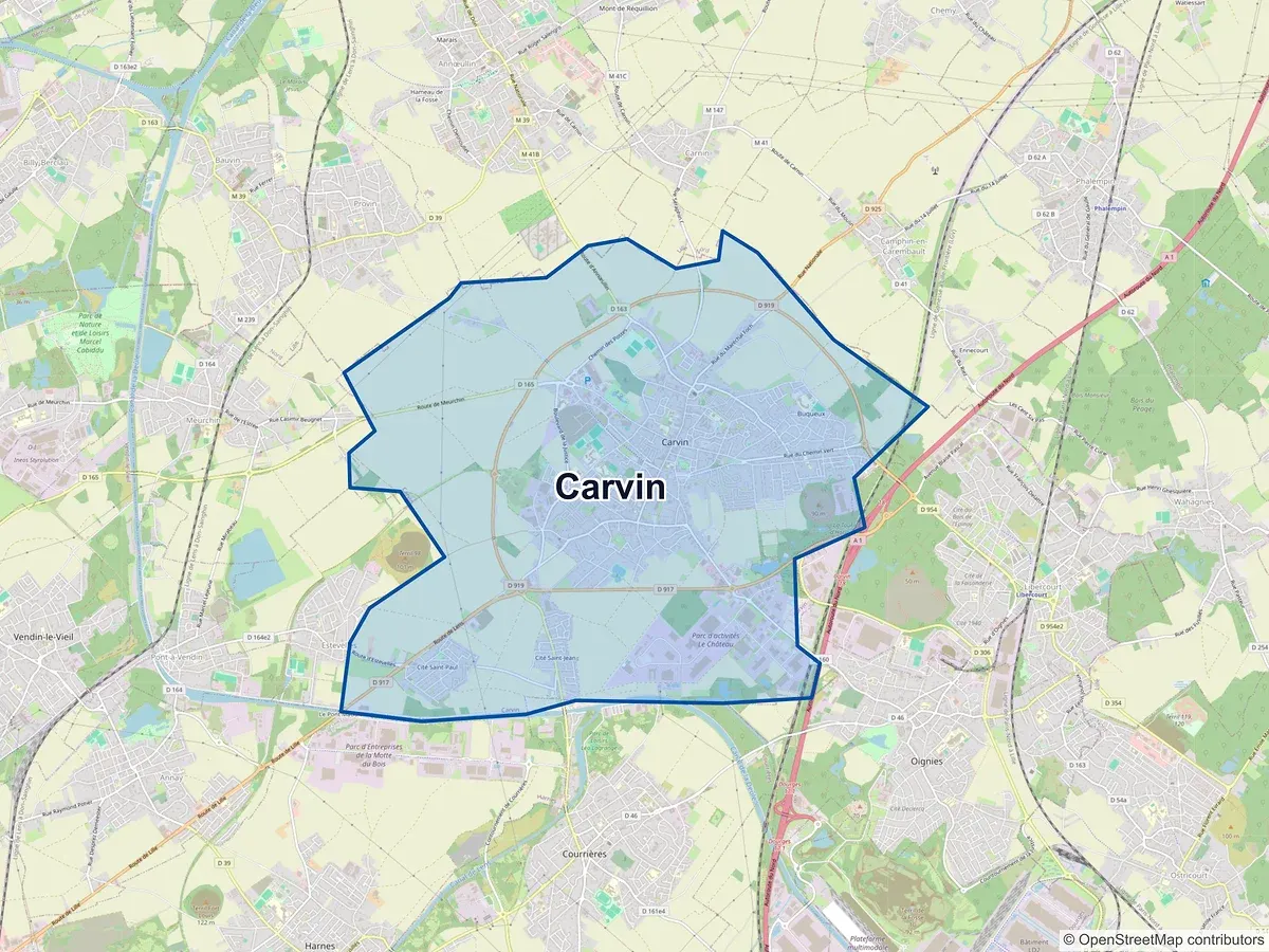 Carte de Carvin (Pas-de-Calais)