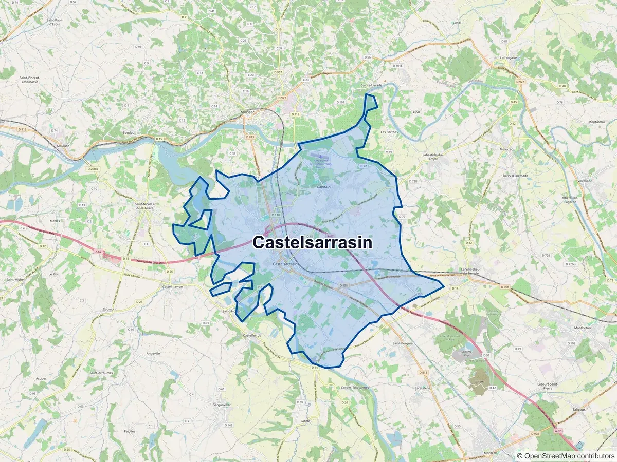 Carte de Castelsarrasin (Tarn-et-Garonne)