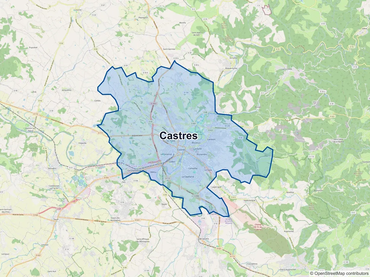 Carte de Castres (Tarn)