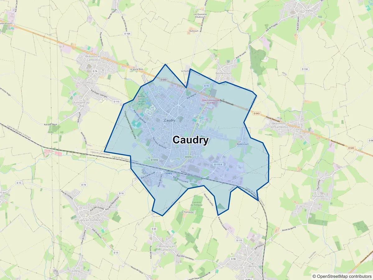 Carte de Caudry (Nord)