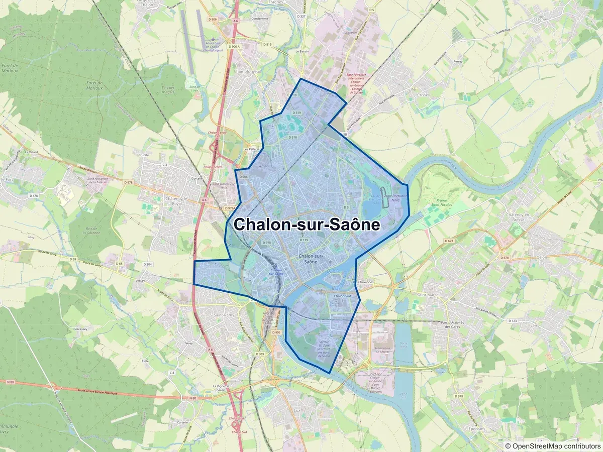 Carte de Chalon-sur-Saône (Saône-et-Loire)