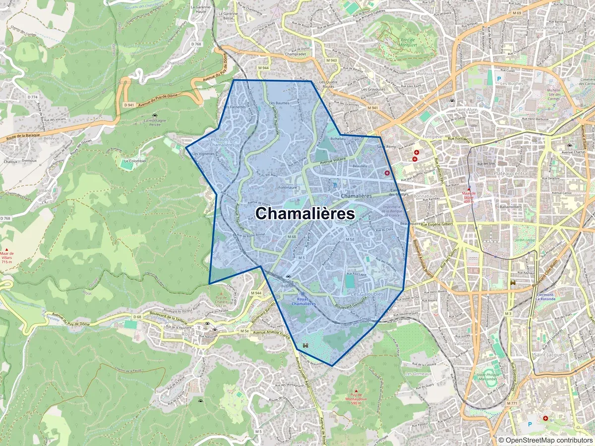 Carte de Chamalières (Puy-de-Dôme)