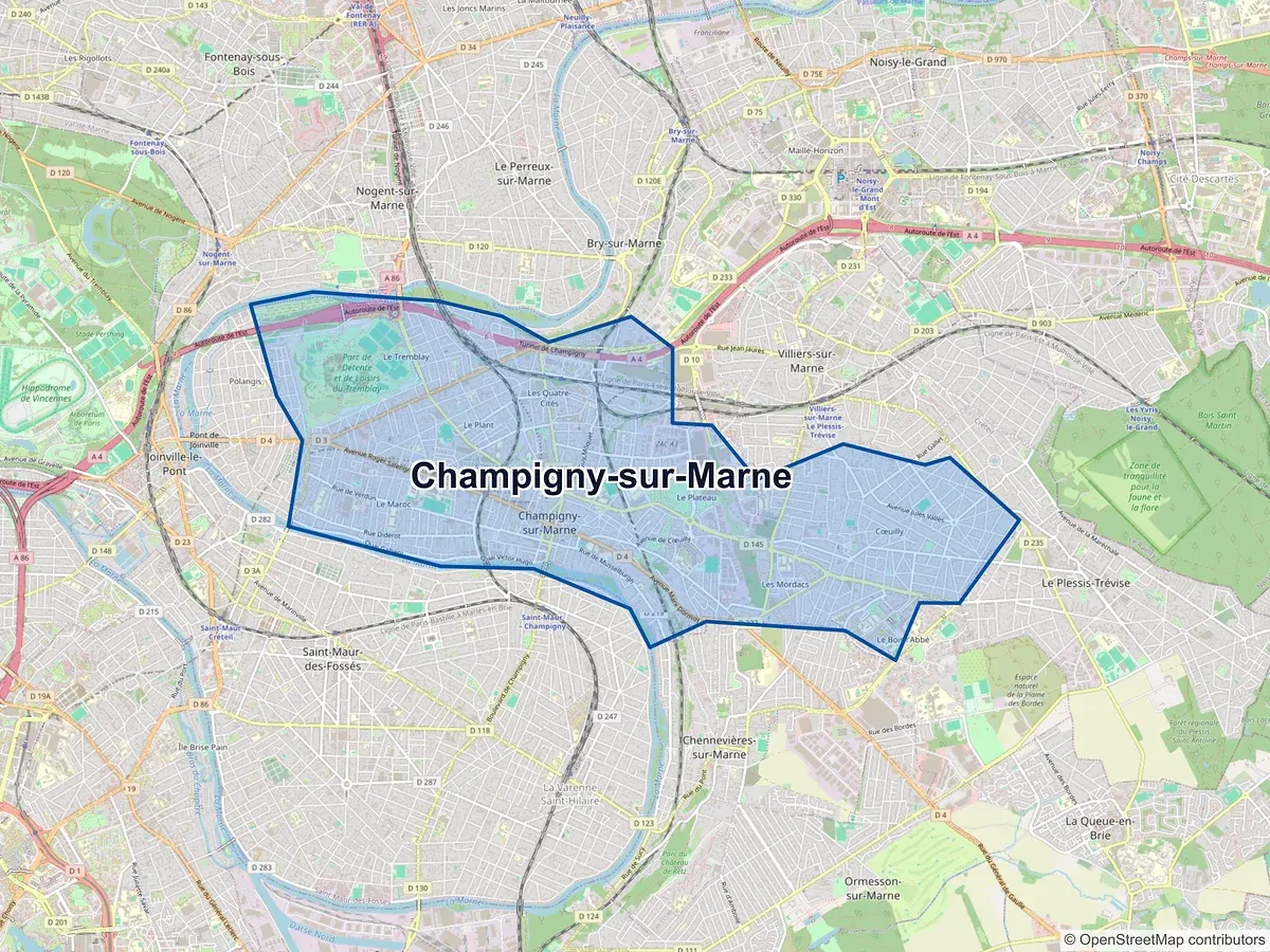 Carte de Champigny-sur-Marne (Val-de-Marne)
