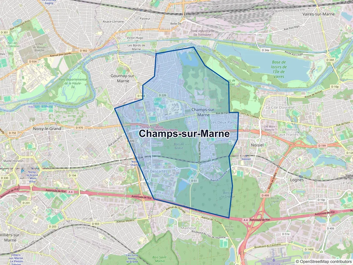 Carte de Champs-sur-Marne (Seine-et-Marne)