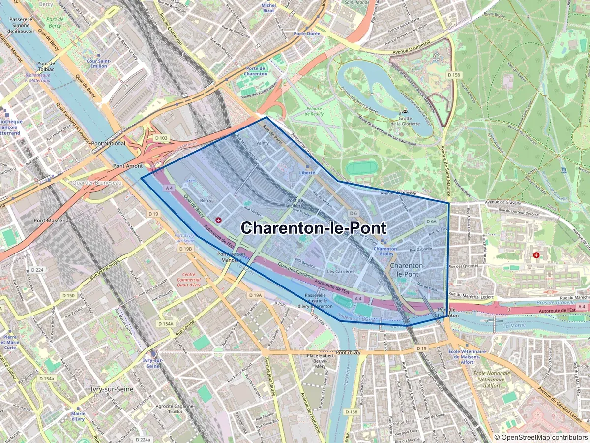 Carte de Charenton-le-Pont (Val-de-Marne)