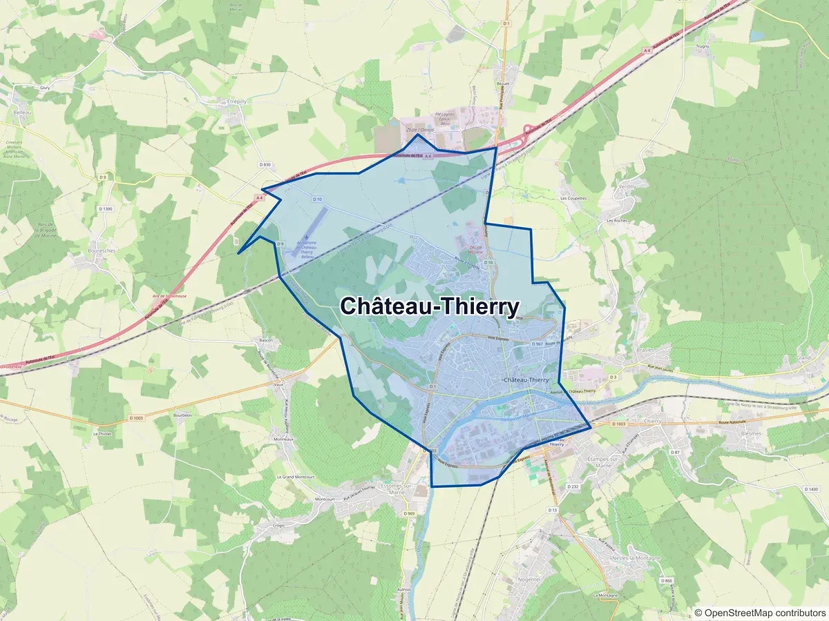 Carte de Château-Thierry (Aisne)