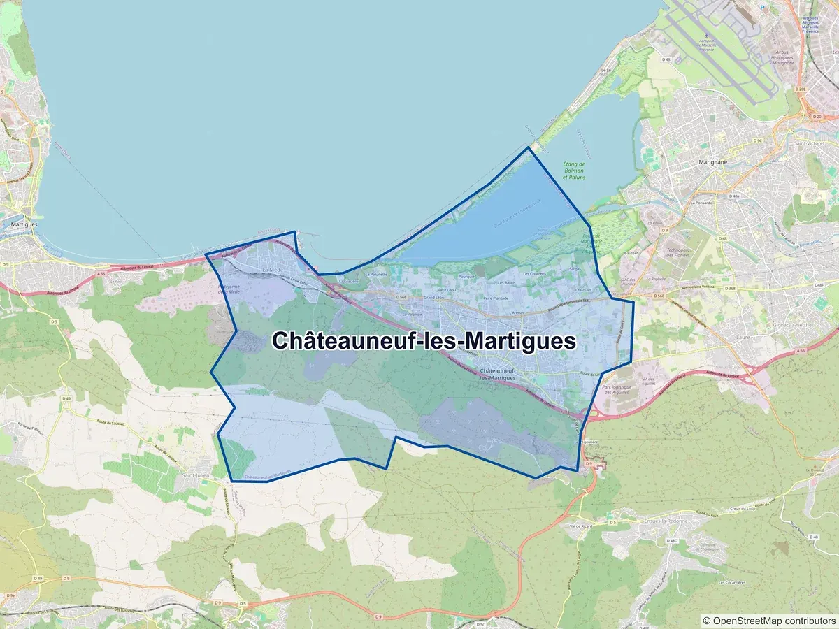 Carte de Châteauneuf-les-Martigues (Bouches-du-Rhône)