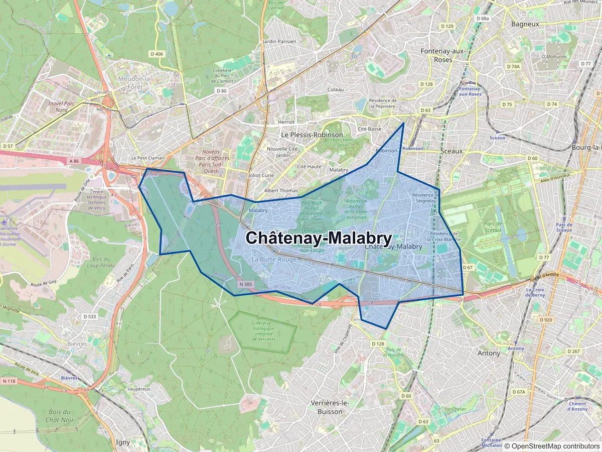 Carte de Châtenay-Malabry (Hauts-de-Seine)