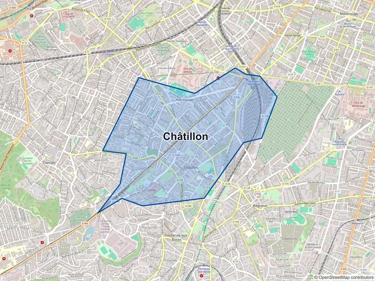 Carte de Châtillon (Hauts-de-Seine)