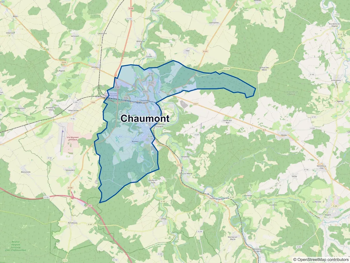Carte de Chaumont (Haute-Marne)
