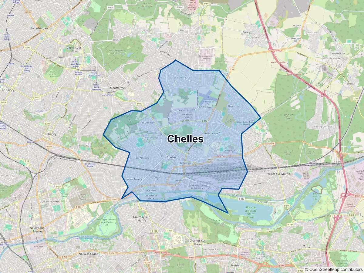 Carte de Chelles (Seine-et-Marne)