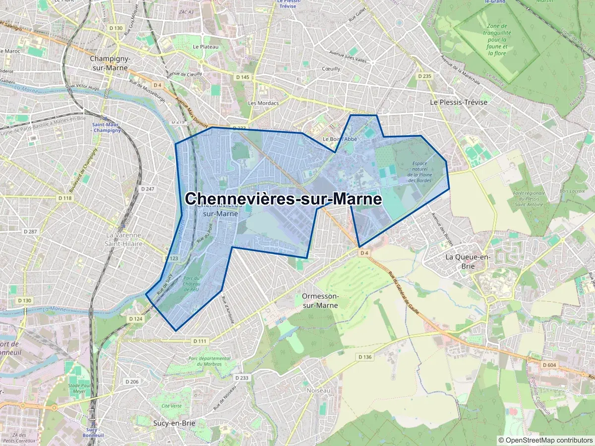 Carte de Chennevières-sur-Marne (Val-de-Marne)